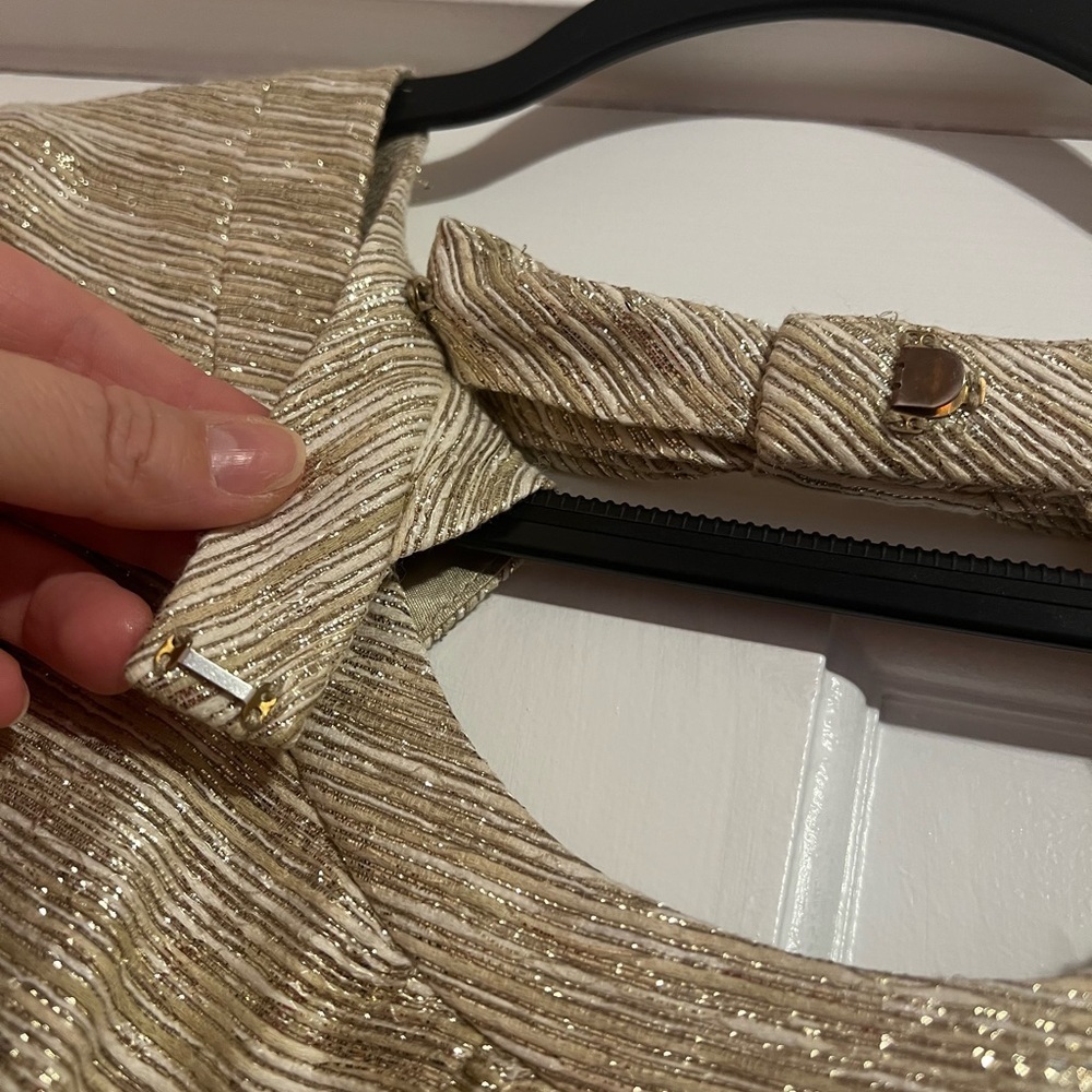 KATE SPADE • GOLD TINSEL STRIPE DRESS - Picture 5 of 8